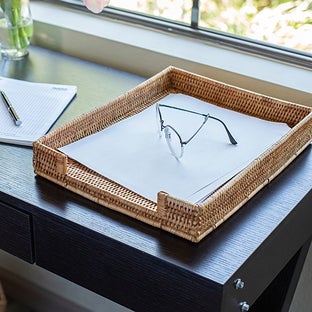 Artifacts Trading Company Rattan Office Paper Tray - Honey Brown